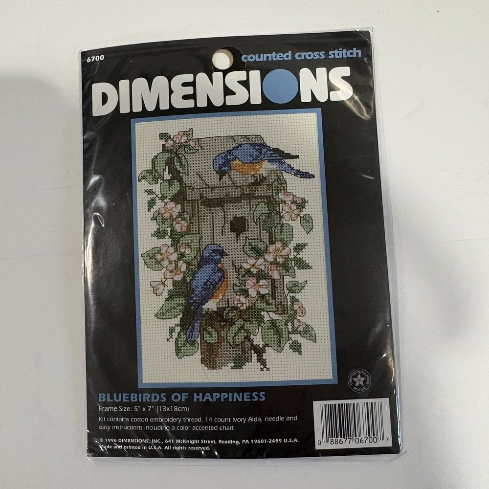BLUEBIRDS of HAPPINESS Dimensions Counted Cross Stitch Kit 5x7 6700 New SEALED